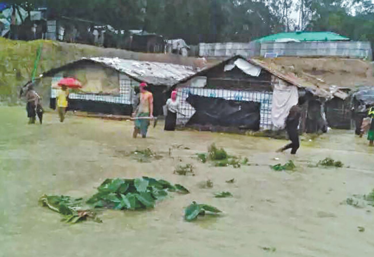 Rain brings miseries to Rohingyas