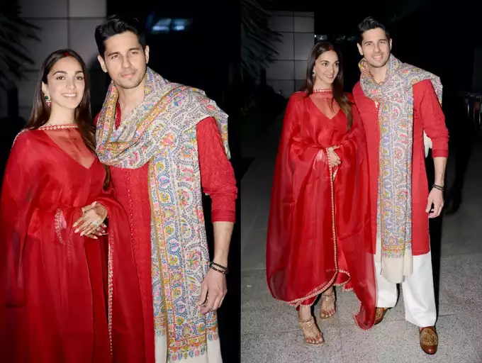 Sidharth Malhotra, Kiara Advani twin in red