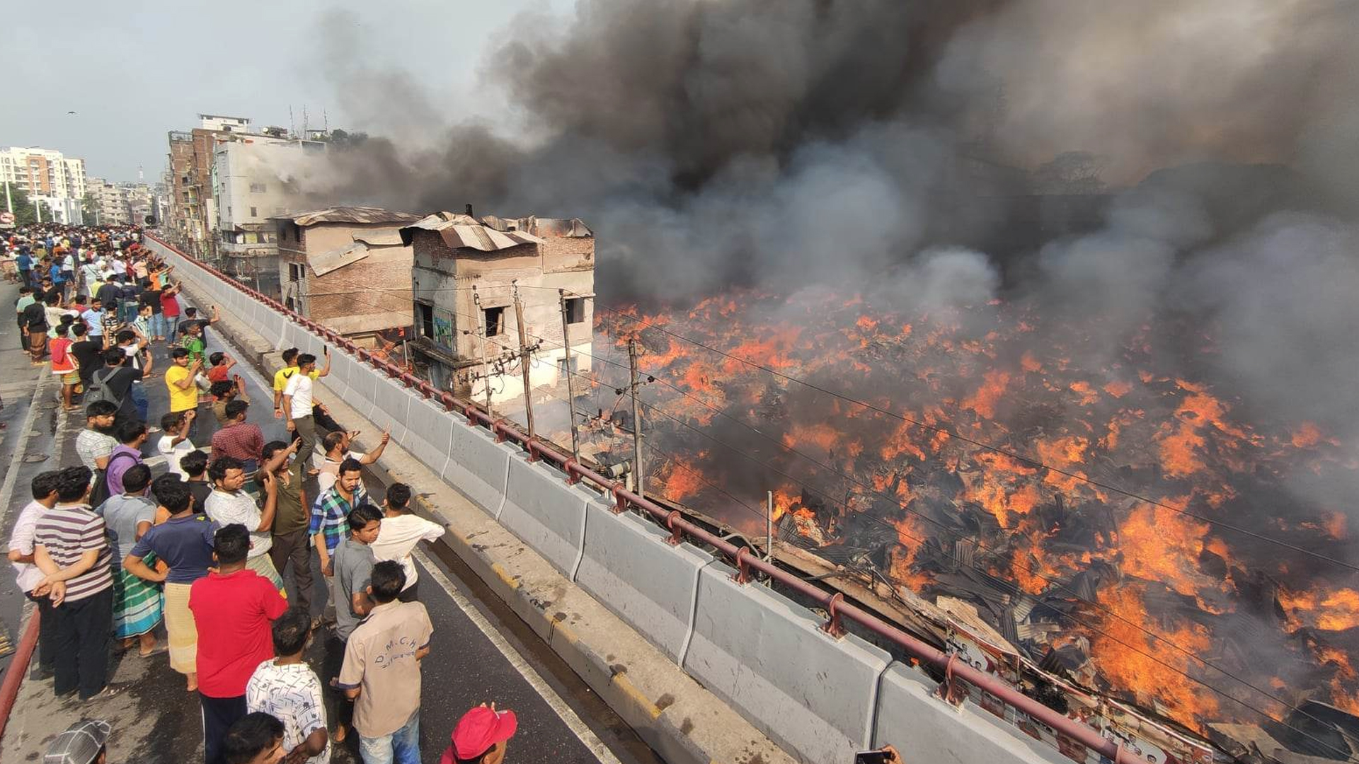 Fire disaster in frame