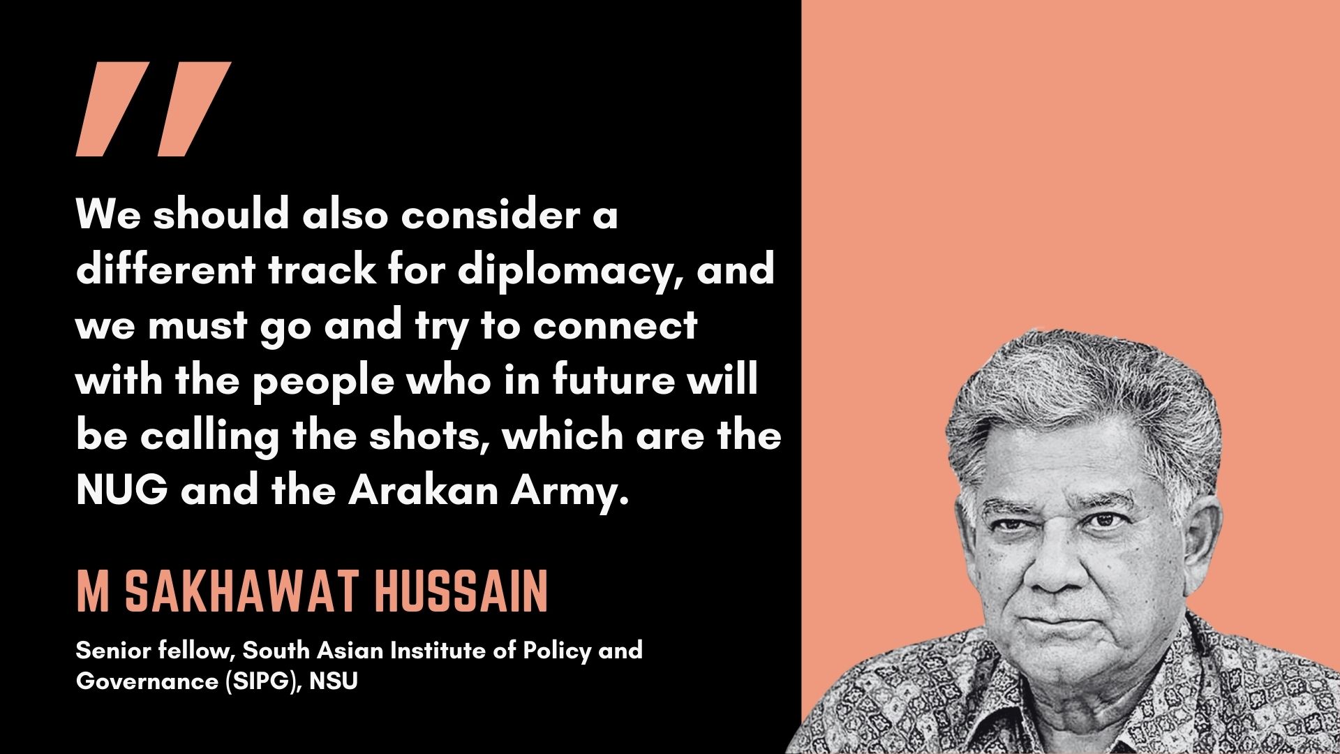 We must pursue multi-track diplomacy with Myanmar