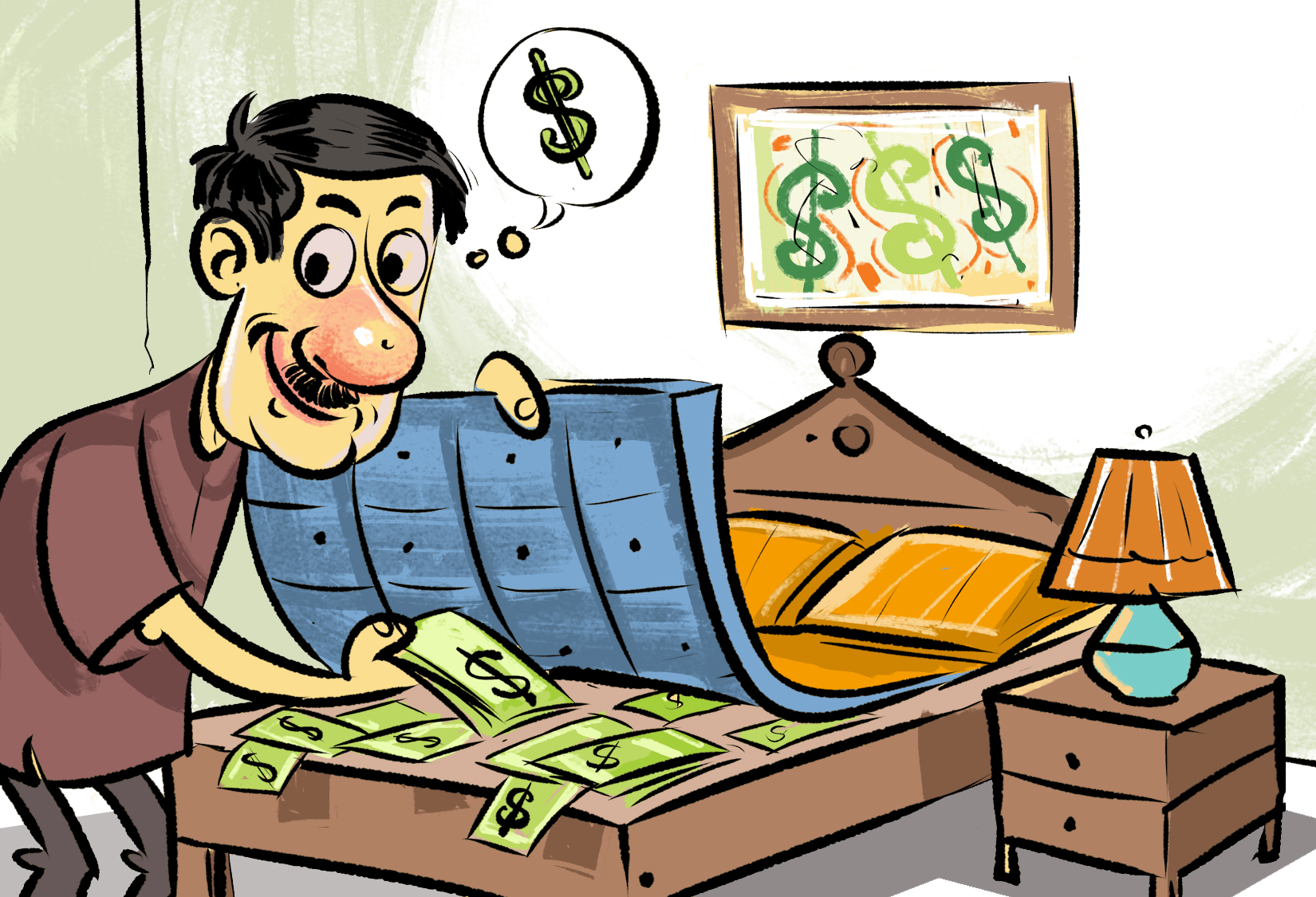 Why do people stash dollars under pillows?
