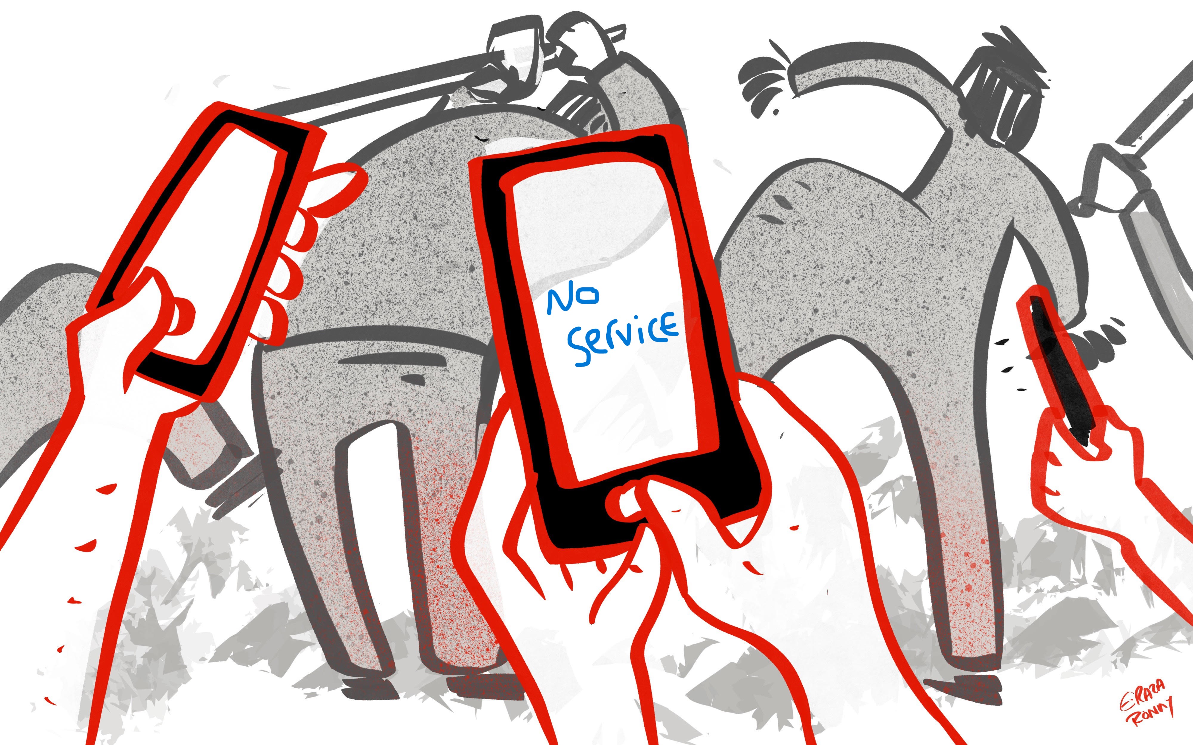 Whom do information blackouts during protests ultimately benefit?