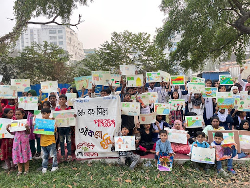 Protest art at Panthakunja Park stands against elevated expressway project