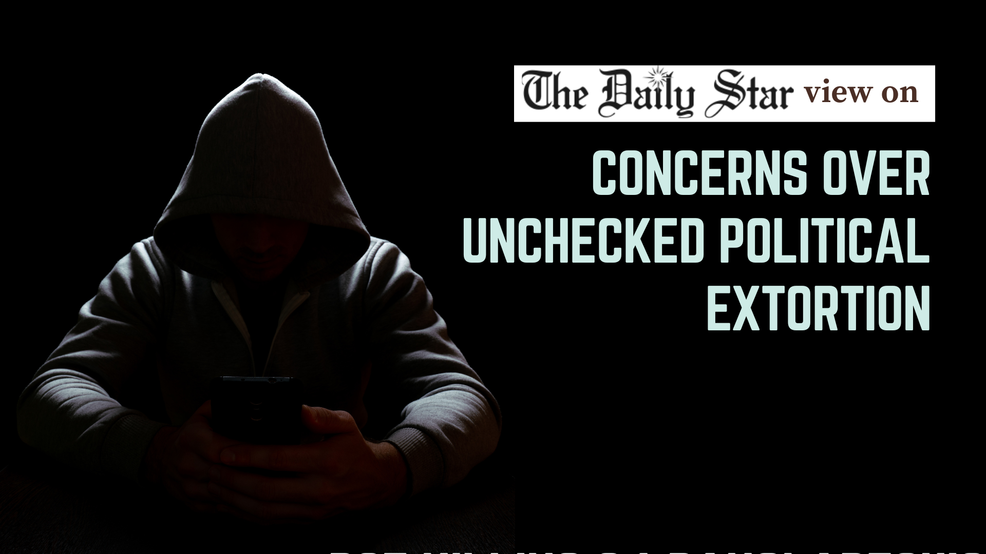 Political extortion and thuggery must stop