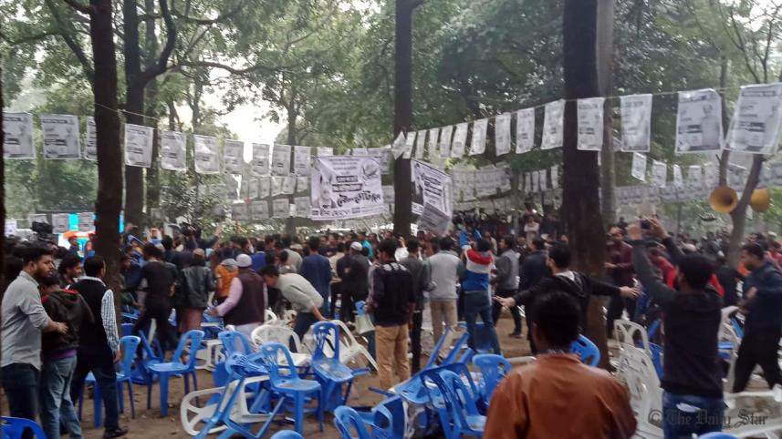 Two groups of Awami League activists broke into a clash during the election campaign