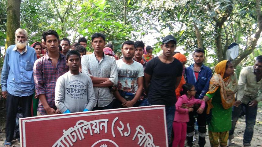 Illegally entering Bangladesh from India