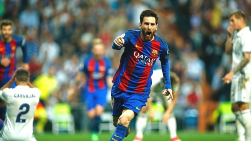 Lionel Messi celebrates