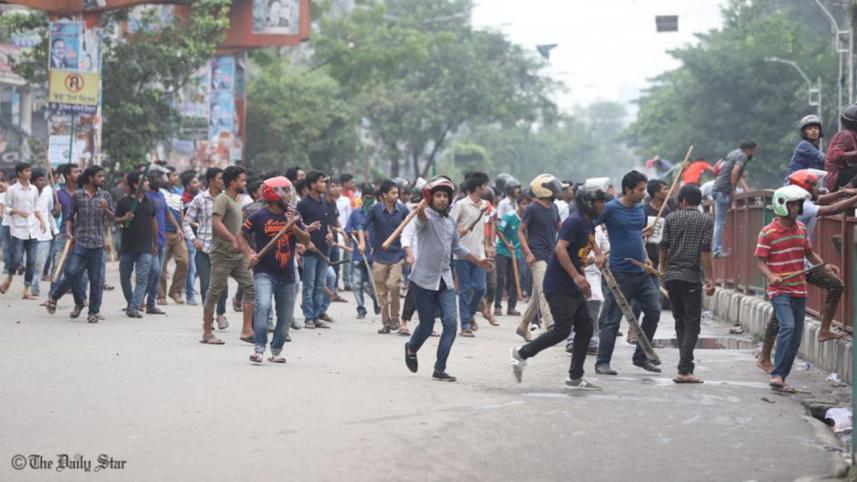 Equipped with sticks