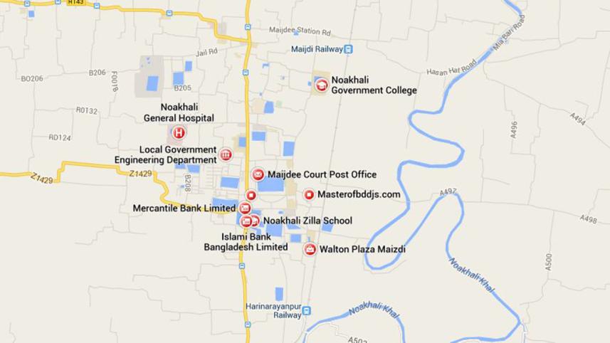 Noakhali- Maijdee court map.JPG