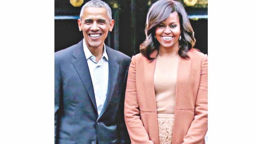 Barack Obama and his wife