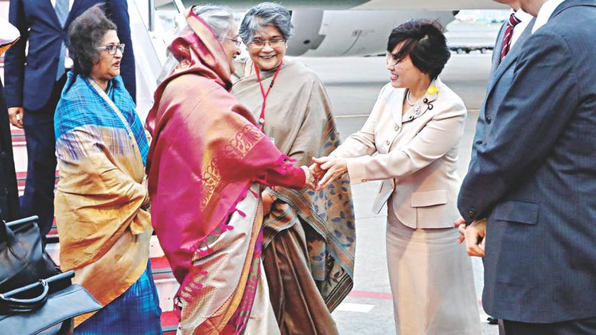Prime Minister Sheikh Hasina at Tokyo Airport in Japan