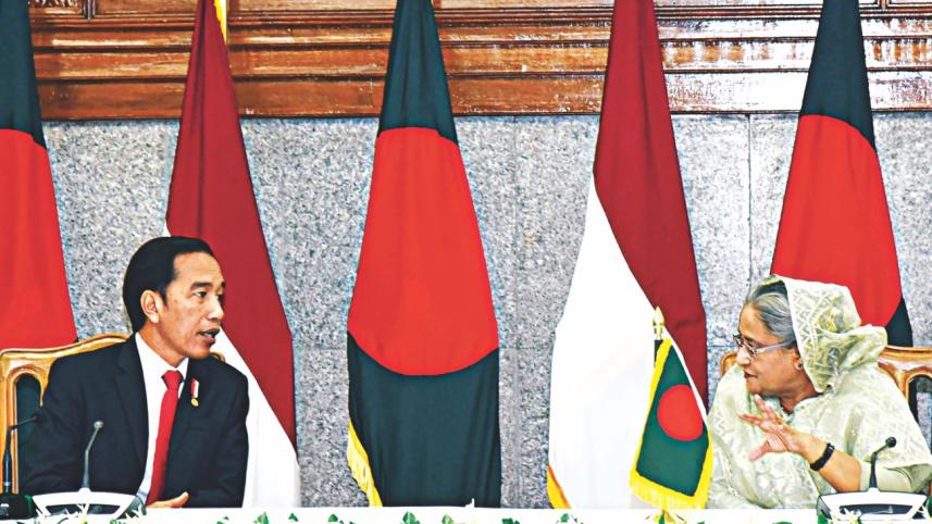 Prime Minister Sheikh Hasina and Indonesian President Joko Widodo