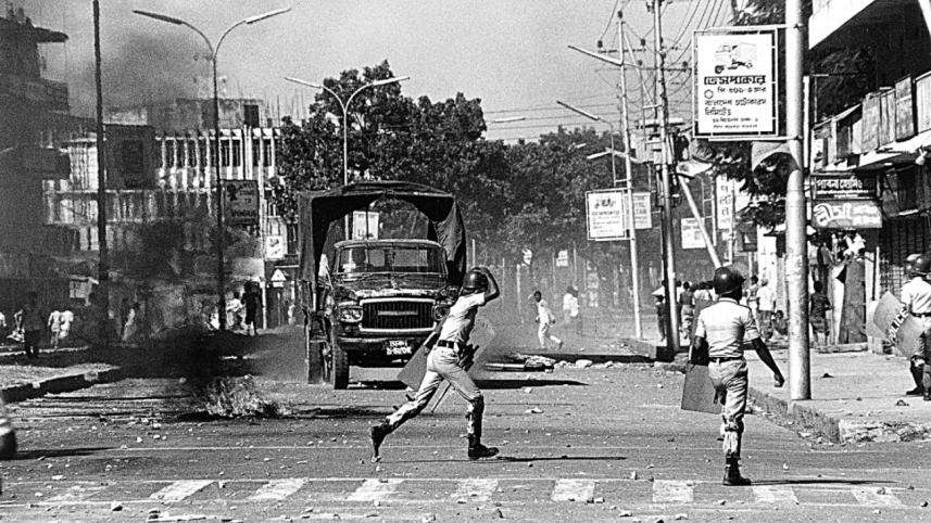 Protests against Ershad military regime, 1988.