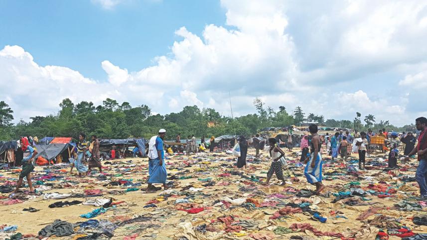 Relief clothes rejected by Rohingyas