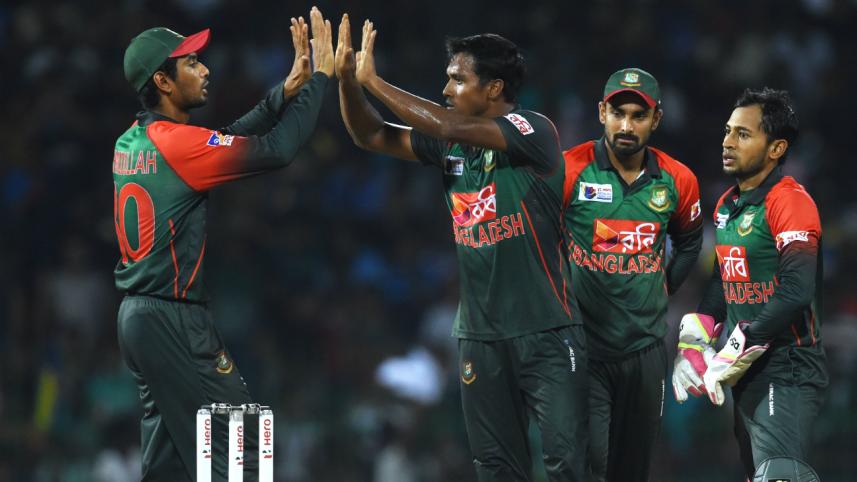 Rubel celebrates wicket in Nidahas Trophy Final