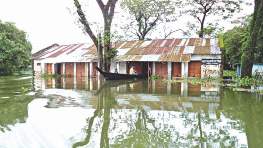 The flood situation in Sylhet