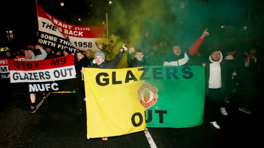Manchester United fans protest