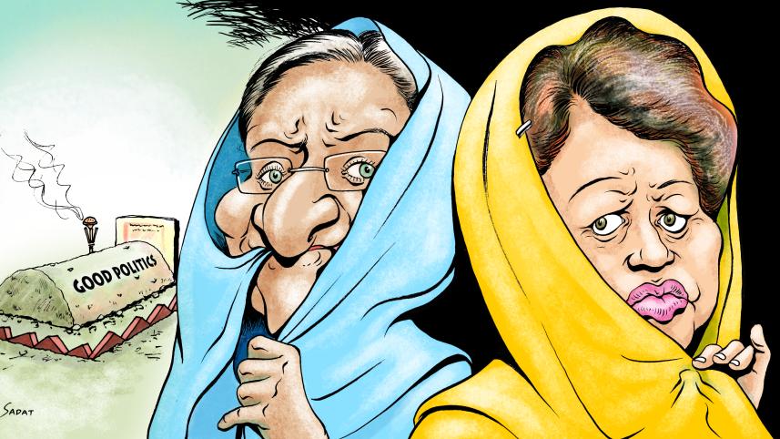 Hasina Khaleda dialogue cartoon
