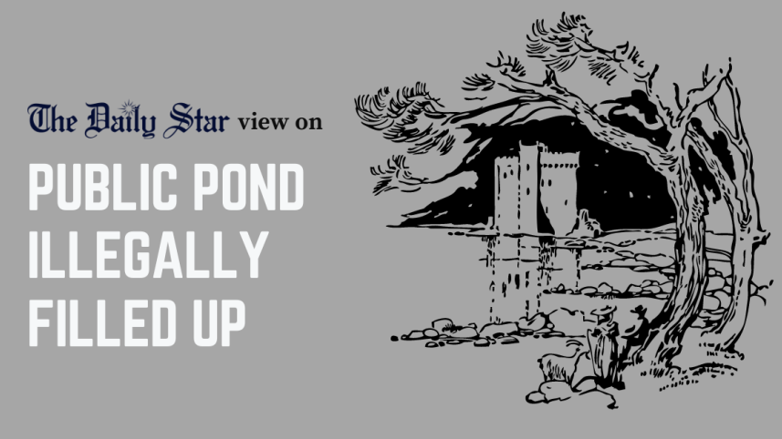 public pond illegally filled up