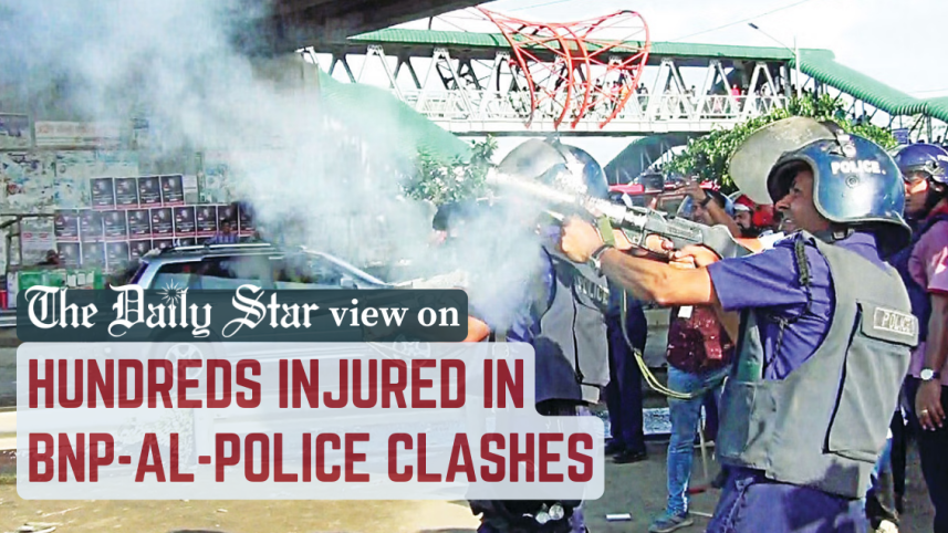 hundreds injured in bnp-al-police clashes