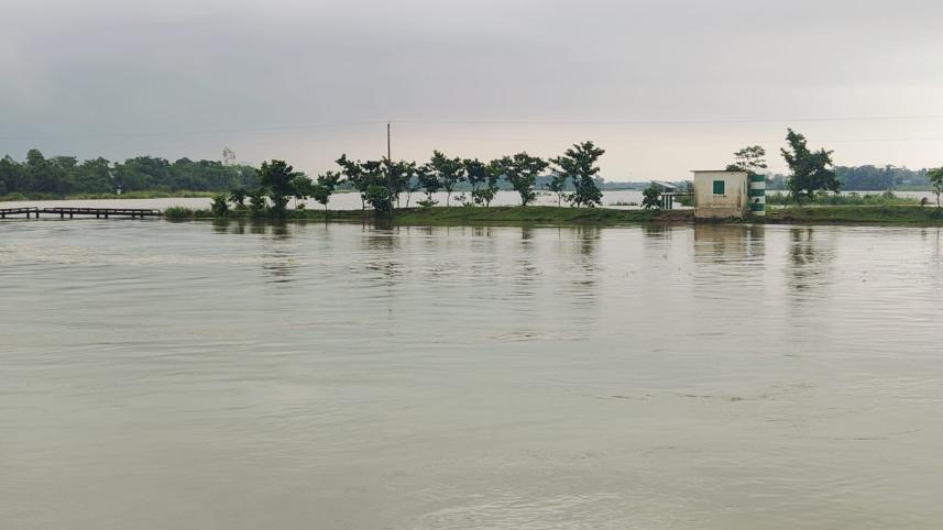 low-lying areas in sylhet flooded due to rainfall