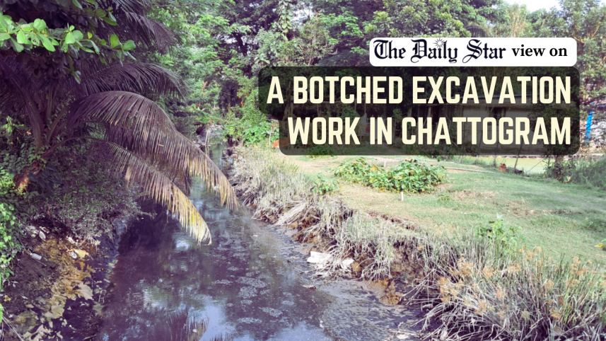 a botched excavation work in a chattogram canal