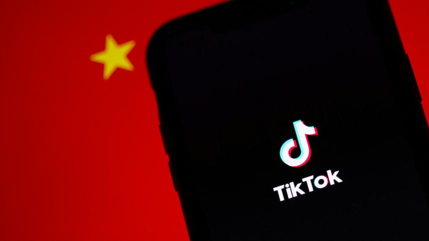 TikTok over Chinese flag