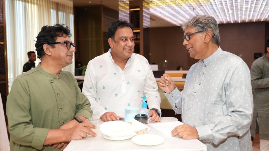 Chanchal Chowdhury, Zahid Hasan and Afzal Hossain share a light moment. Photo: Courtesy.jpg