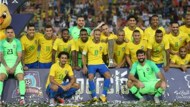 Brazilian players celebrate