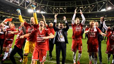 Denmark players celebrate