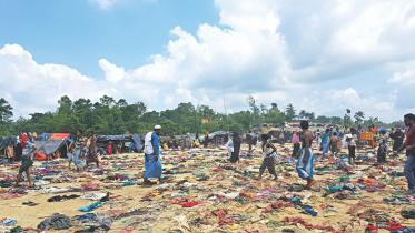 Relief clothes rejected by Rohingyas