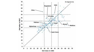 South Asian Countries in come inequalities 