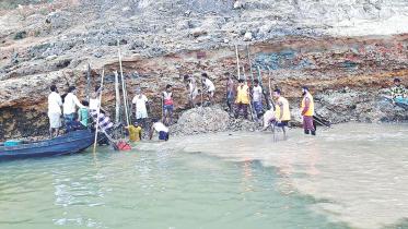 Illegal stone extraction