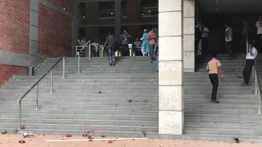 Protesting university students attacked