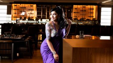 Azmeri Badhan Purple sari