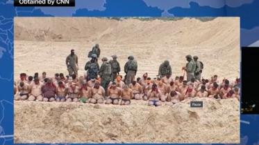 Palestinian men shown stripped