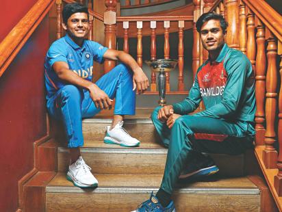 Bangladesh Under-19 captain Akbar Ali and his Indian counterpart Priyam Garg
